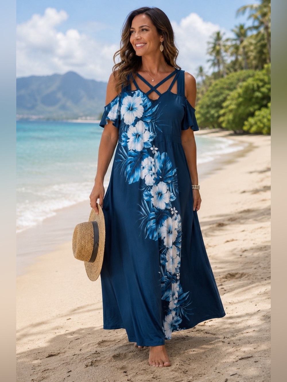 Blue Floral Maxi Dress